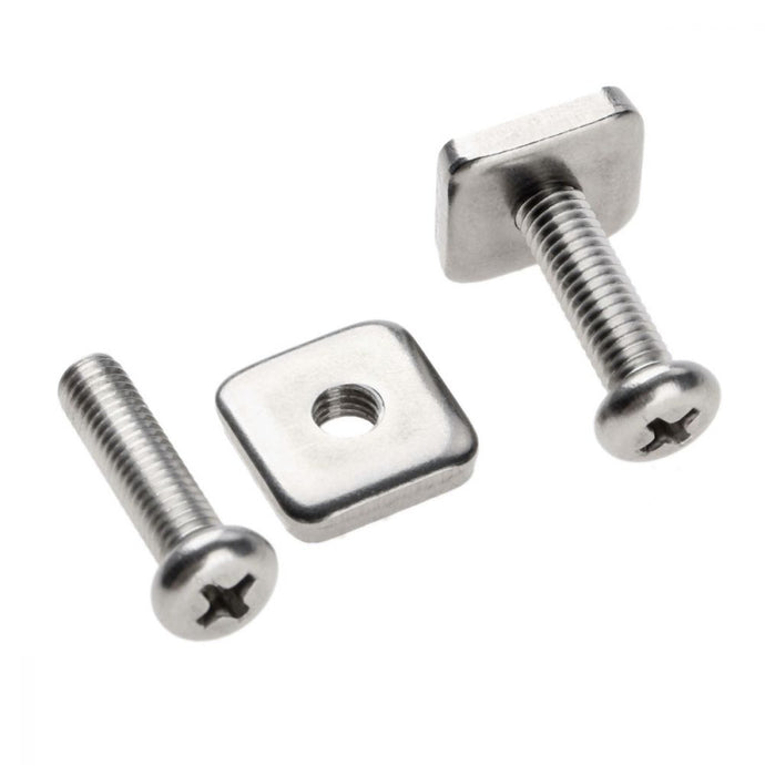 SUP Fin Screw And Plate Stainless Steel - 2 pack